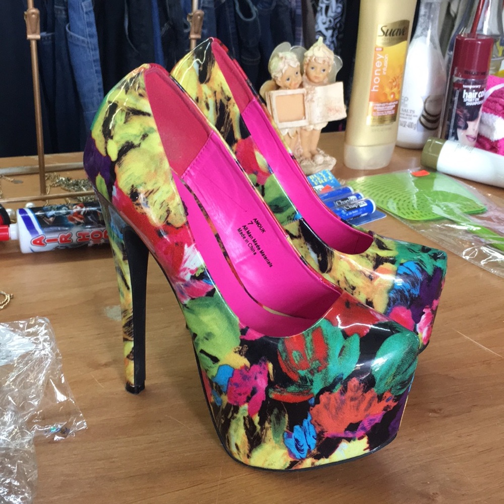 High colorful stiletto heels size 7